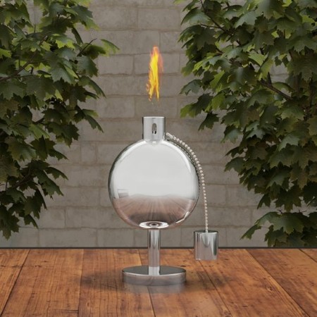 NATURE SPRING Tabletop Torch Lamp, 10-inch Stainless Steel Outdoor Fuel Canister Flame Light for Backyard, Patio 988057MYX